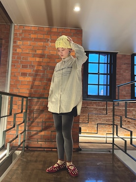 「kaorinomori（カオリノモリ）のkaorinomori  ディジーワッチ / カオリノモリ（ニットキャップ/ビーニー、イエロー系）」を使った、zabethさん（レディース・160cm）の春コーディネート