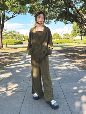 「OVERRIDE（オーバーライド）のアイテム（ハット）」を使った、zabethさん（レディース・160cm）の秋コーディネート