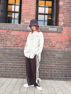 「arth（アース）のアイテム（帽子）」を使った、zabethさん（レディース・160cm）の春コーディネート