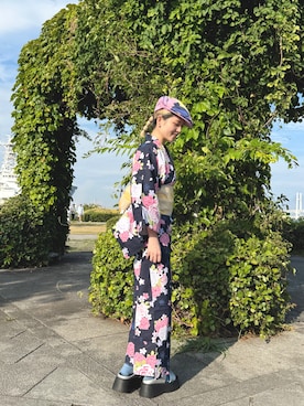 「アイテム（ハンチング/ベレー帽）」を使った、zabethさん（レディース・160cm・20代）の夏コーディネート