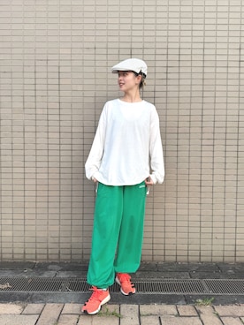 「アイテム（ハンチング/ベレー帽）」を使った、zabethさん（レディース・160cm）の夏コーディネート