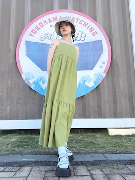 「アイテム（帽子）」を使った、zabethさん（レディース・160cm）の夏コーディネート