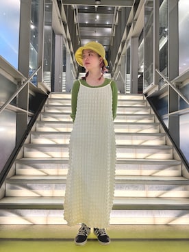 「OVERRIDE（オーバーライド）のOVERRIDE  WATER RE POLLEN HAT SGP / オーバーライド（ハット、ブラック系）」を使った、zabethさん（レディース・160cm）の春コーディネート