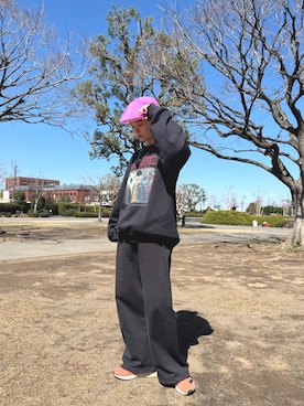 「KANGOL（カンゴール）のアイテム」を使った、zabethさん（レディース・160cm）の春コーディネート