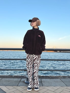 「アイテム（イヤーマフ）」を使った、zabethさん（レディース・160cm）の秋コーディネート