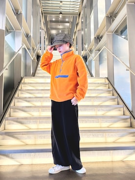 「アイテム（キャスケット）」を使った、zabethさん（レディース・160cm）の冬コーディネート