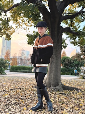「アイテム（ハンチング/ベレー帽）」を使った、zabethさん（レディース・160cm・20代）の秋コーディネート