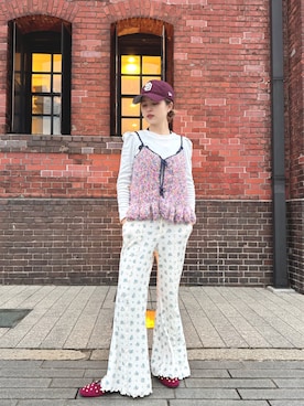 「NEW ERA（ニューエラ）のNEW ERA  940CS UNSTRUCTURED / ニューエラ（キャップ、レッド系）」を使った、zabethさん（レディース・160cm）の冬コーディネート