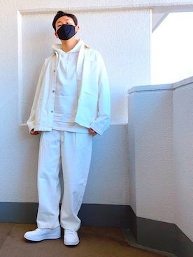 「RAGEBLUE（レイジブルー）のアイテム（パーカー）」を使った、御北トモヤさん（メンズ・175cm）の冬コーディネート