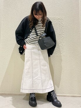 「ボーター」｜「アイテム（アクセサリー）」を使った、chiakiさん（レディース・155cm）の冬コーディネート