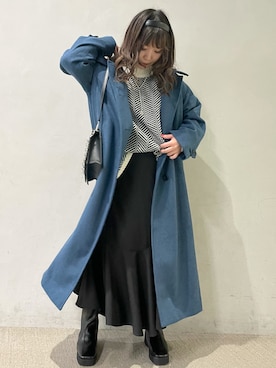「PAGEBOY（ページボーイ）のアイテム（チェスターコート）」を使った、chiakiさん（レディース・155cm）の秋コーディネート