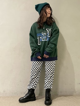 「PBLIM（ページボーイリム）のアイテム（スラックス）」を使った、chiakiさん（レディース・155cm）の秋コーディネート