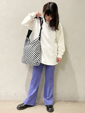 「PBLIM（ページボーイリム）のアイテム（スラックス）」を使った、chiakiさん（レディース・155cm）の秋コーディネート