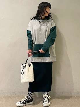 「アイテム（ソックス/靴下）」を使った、chiakiさん（レディース・155cm）の冬コーディネート