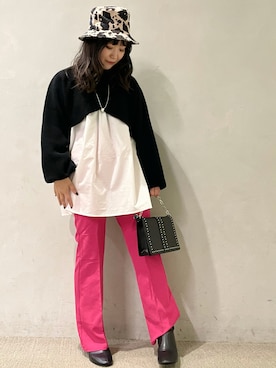 「PBLIM（ページボーイリム）のアイテム（スラックス）」を使った、chiakiさん（レディース・155cm）の秋コーディネート