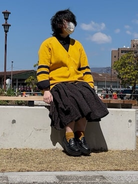 「靴下屋（クツシタヤ）のアイテム」を使った、長月さん（レディース・153cm）の春コーディネート