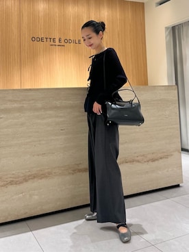 「ODETTE E ODILE（オデットエオディール）のアイテム（バレエシューズ）」を使った、吉田　オデット エ オディール スタッフさん（レディース・156cm）の秋コーディネート