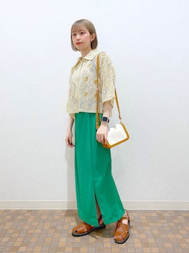 「刺繍」｜「アイテム（その他トップス）」を使った、Amaneさん（レディース・151cm）の春コーディネート
