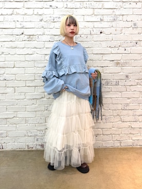 「アイテム（マフラー）」を使った、mimiさん（レディース・153cm）の秋コーディネート