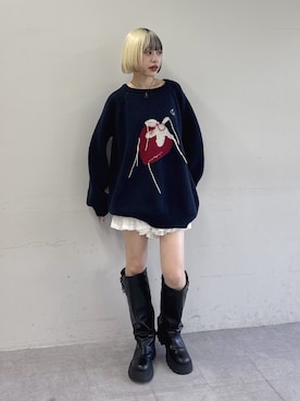 「アイテム（ブーツ）」を使った、mimiさん（レディース・153cm）の秋コーディネート