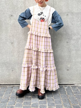 「ロンT」｜Amaneさん（レディース・151cm）の冬コーディネート