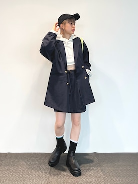 「w closet（ダブルクローゼット）のアイテム（ジャケット/アウター）」を使った、Amaneさん（レディース・151cm）の春コーディネート