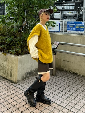 「アイテム（キャップ）」を使った、mimiさん（レディース・151cm）の秋コーディネート