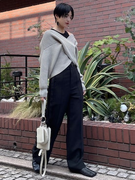 「UN3D.（アンスリード）のアイテム（バッグ）」を使った、IKUEさん（レディース・168cm）の冬コーディネート