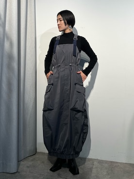 「UN3D.（アンスリード）のSQUARE EDGE POINTED BOOTS（ブーツ）」を使った、IKUEさん（レディース・168cm）の夏コーディネート