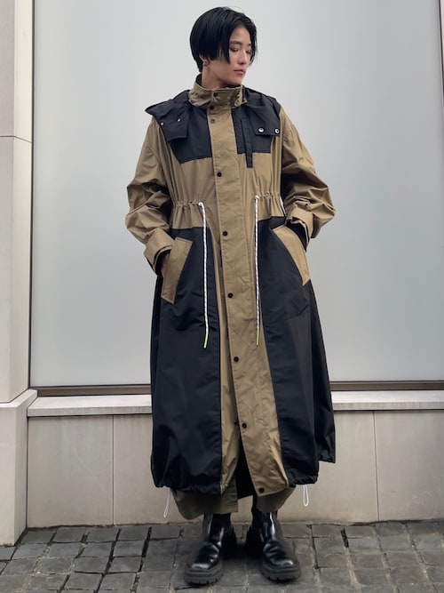 UN3D アンスリード ミドルフードナイロンブルゾンマウンテンパーカ