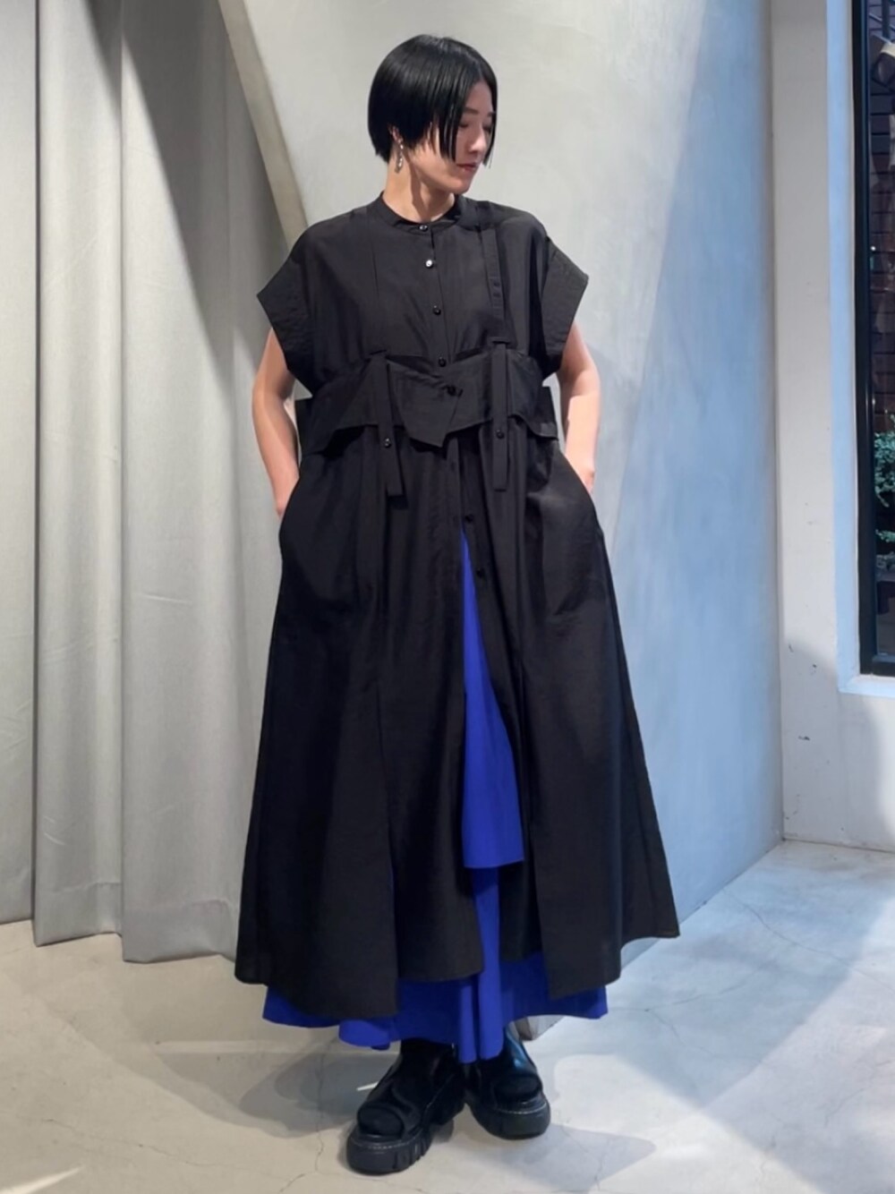 BUSTIER LAYERED LONG SH ビスチェレイヤードロングシャツ UN3D.（アンスリード）の「BUSTIER LAYERED LONG SH / ビスチェ