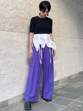 「UN3D.（アンスリード）のアイテム（バッグ）」を使った、IKUEさん（レディース・168cm）の春コーディネート