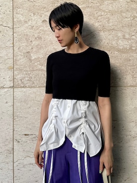 「UN3D.（アンスリード）のアイテム（バッグ）」を使った、IKUEさん（レディース・168cm）の春コーディネート