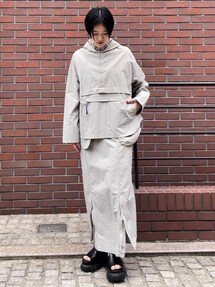 ZIP SLIT BACK FLARE SK【セットアップ着用可能】｜アンスリード（UN3D  