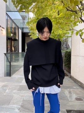 「UN3D.（アンスリード）のアイテム（パンツ）」を使った、IKUEさん（レディース・168cm）の秋コーディネート