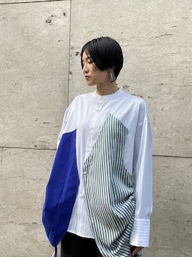 「UN3D.（アンスリード）のアイテム（パンツ）」を使った、IKUEさん（レディース・168cm）の冬コーディネート