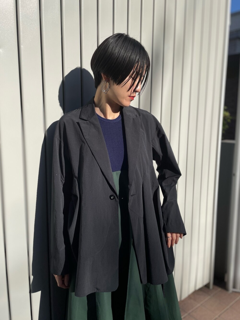 アウトシームリブコンビワンピースを使った人気ファッション