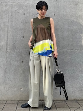 「UN3D.（アンスリード）のアイテム（バッグ）」を使った、IKUEさん（レディース・168cm）の春コーディネート