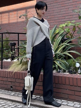 「UN3D.（アンスリード）のアイテム（バッグ）」を使った、IKUEさん（レディース・168cm）の冬コーディネート