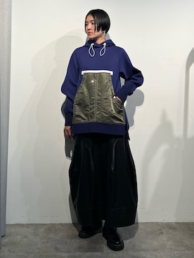 「アイテム（イヤリング）」を使った、IKUEさん（レディース・168cm）の秋コーディネート