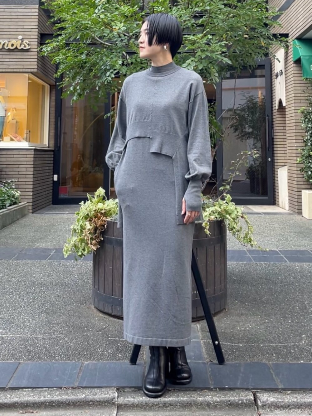 希少完売品UN3D. 超美品！2点セットアシンメトリーレイヤードニットワンピース UN3D.（アンスリード）の「SHORT LAYERED KT OP / ショートレイヤード