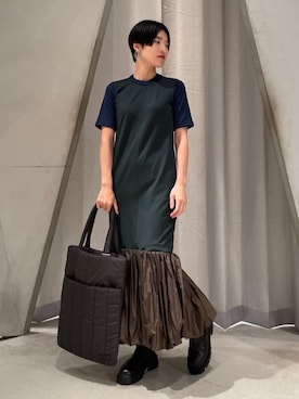 「UN3D.（アンスリード）のアイテム（バッグ）」を使った、IKUEさん（レディース・168cm）の秋コーディネート