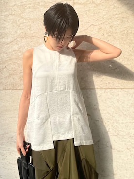 「アイテム（サンダル、その他）」を使った、IKUEさん（レディース・168cm）の春コーディネート