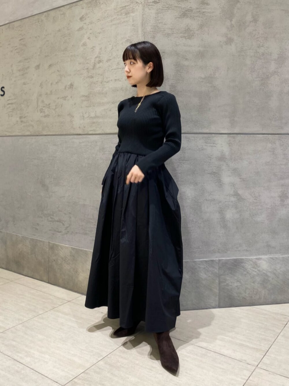 AEWEN MATOPH(イウエンマトフ) リブ コンビワンピース