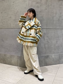 UNITED ARROWS シャギー チェック ショート コート UNITED ARROWS（ユナイテッドアローズ）の「シャギー チェック