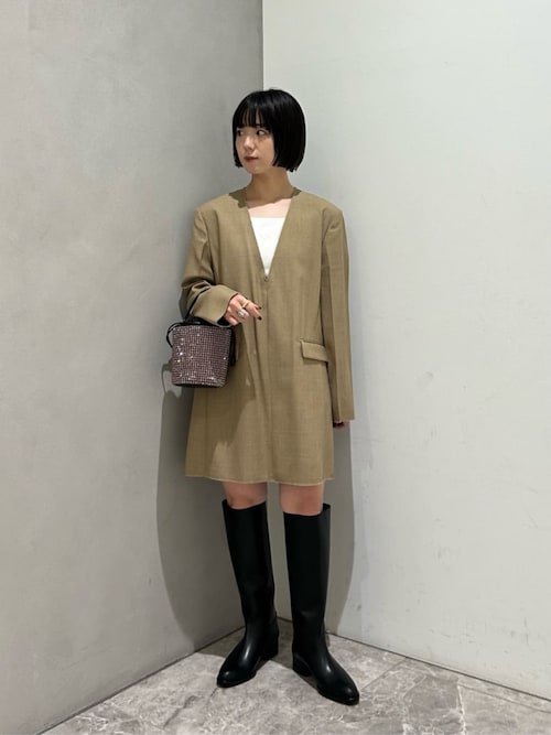 aewen matoph イウエンマトフロングスリーブミニワンピース