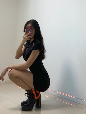 「ストリートカジュアル」｜「アイテム（ワンピース/ドレス）」を使った、s398yさん（レディース・161cm）の秋コーディネート