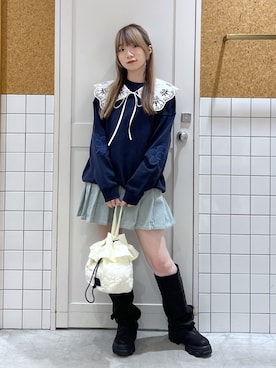 「ガーリーコーデ」｜富田 珠寿さん（レディース・152cm）の秋コーディネート