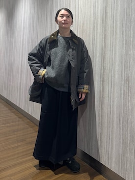 「FORK&SPOON（フォークアンドスプーン）のFORK&SPOON　ラナテックイージースカート（スカート）」を使った、konishirikaさん（レディース・156cm）の秋コーディネート