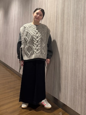 「FORK&SPOON（フォークアンドスプーン）のFORK&SPOON　ラナテックイージースカート（スカート）」を使った、konishirikaさん（レディース・156cm）の秋コーディネート